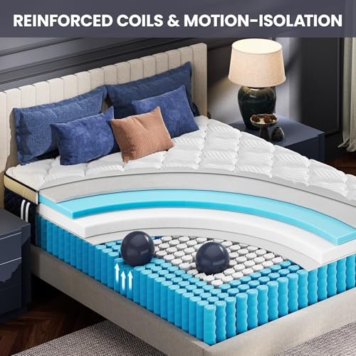 RRESTA Medium Firm Queen Mattress 14 Inch - Hotel Collection Hybrid Mattress with 7-Zone Support for Spinal Alignment