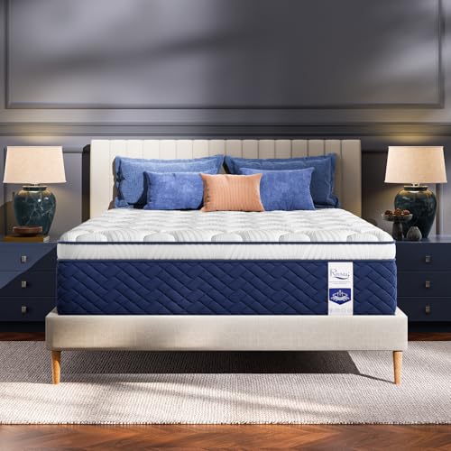 RRESTA Medium Firm Queen Mattress 14 Inch - Hotel Collection Hybrid Mattress with 7-Zone Support for Spinal Alignment